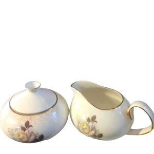 Continental China Kirstenbosch Floral Golden Trim Sugar & Creamer Set South AF